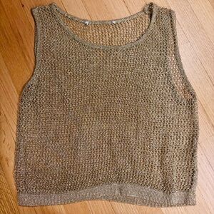 Gold Mesh Sleeveless Top